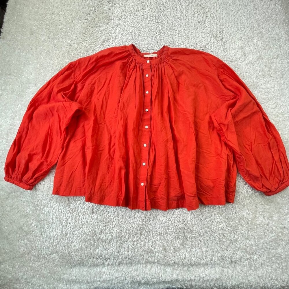 Doen The Jane Blouse Orange Red Scarlett - Picture 2 of 11
